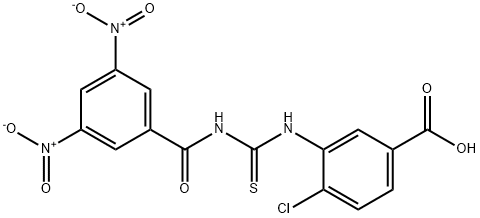4-CHLORO-3-[[[(3,5-DINITROBENZOYL)AMINO]THIOXOMETHYL]AMINO]-BENZOIC ACID 结构式