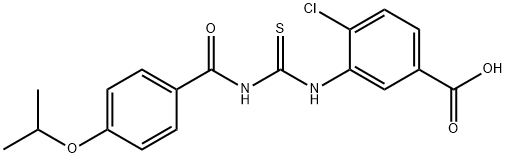 4-CHLORO-3-[[[[4-(1-METHYLETHOXY)BENZOYL]AMINO]THIOXOMETHYL]AMINO]-BENZOIC ACID 结构式