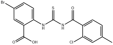 5-BROMO-2-[[[(2-CHLORO-4-METHYLBENZOYL)AMINO]THIOXOMETHYL]AMINO]-BENZOIC ACID 结构式