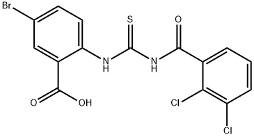 5-BROMO-2-[[[(2,3-DICHLOROBENZOYL)AMINO]THIOXOMETHYL]AMINO]-BENZOIC ACID 结构式