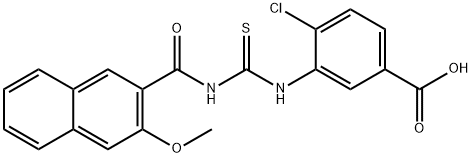 4-CHLORO-3-[[[[(3-METHOXY-2-NAPHTHALENYL)CARBONYL]AMINO]THIOXOMETHYL]AMINO]-BENZOIC ACID 结构式