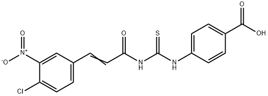 4-[[[[3-(4-CHLORO-3-NITROPHENYL)-1-OXO-2-PROPENYL]AMINO]THIOXOMETHYL]AMINO]-BENZOIC ACID 结构式