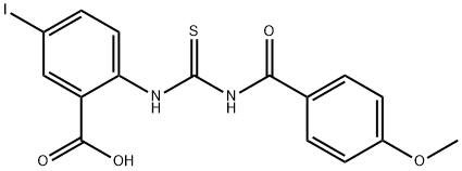 5-IODO-2-[[[(4-METHOXYBENZOYL)AMINO]THIOXOMETHYL]AMINO]-BENZOIC ACID 结构式