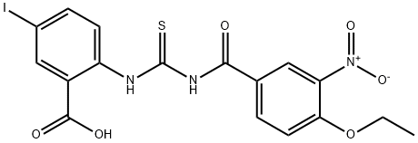 2-[[[(4-ETHOXY-3-NITROBENZOYL)AMINO]THIOXOMETHYL]AMINO]-5-IODO-BENZOIC ACID 结构式