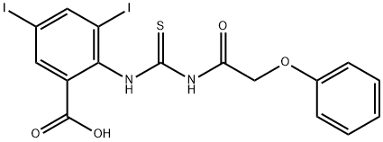 3,5-DIIODO-2-[[[(PHENOXYACETYL)AMINO]THIOXOMETHYL]AMINO]-BENZOIC ACID 结构式