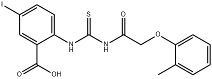 5-IODO-2-[[[[(2-METHYLPHENOXY)ACETYL]AMINO]THIOXOMETHYL]AMINO]-BENZOIC ACID 结构式