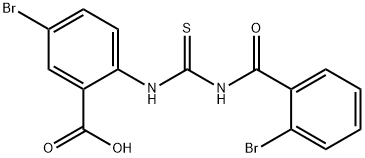 5-BROMO-2-[[[(2-BROMOBENZOYL)AMINO]THIOXOMETHYL]AMINO]-BENZOIC ACID 结构式