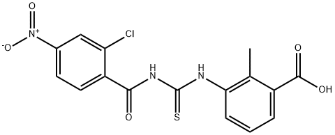 3-[[[(2-CHLORO-4-NITROBENZOYL)AMINO]THIOXOMETHYL]AMINO]-2-METHYL-BENZOIC ACID 结构式