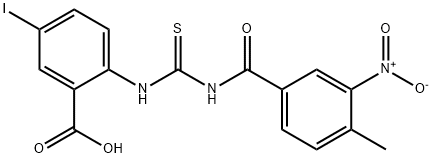 5-IODO-2-[[[(4-METHYL-3-NITROBENZOYL)AMINO]THIOXOMETHYL]AMINO]-BENZOIC ACID 结构式