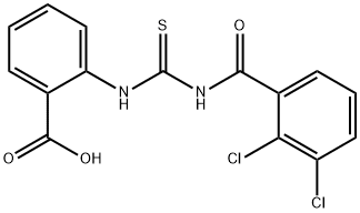 2-[[[(2,3-DICHLOROBENZOYL)AMINO]THIOXOMETHYL]AMINO]-BENZOIC ACID 结构式