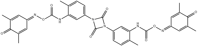 1,3-bis[3-[[[[(3,5-dimethyl-4-oxocyclohexa-2,5-dien-1-ylidene)amino]oxy]carbonyl]amino]-p-tolyl]-1,3-diazetidine-2,4-dione  结构式