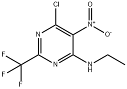 6-CHLORO-N-ETHYL-5-NITRO-2-(TRIFLUOROMETHYL)PYRIMIDIN-4-AMINE 结构式
