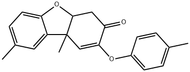 2-(4-Methylphenoxy)-4a,9b-dihydro-8,9b-dimethyl-3(4H)-dibenzofuranone 结构式