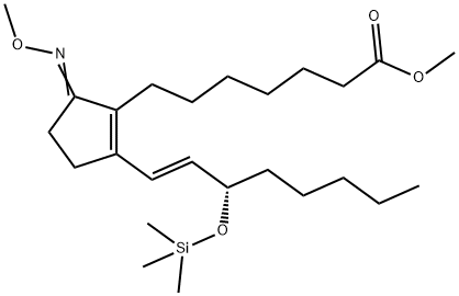 (13E,15S)-9-(Methoxyimino)-15-[(trimethylsilyl)oxy]-8(12),13-prostadien-1-oic acid methyl ester 结构式