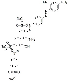 trisodium 4-amino-3-[[4-[(2,4-diaminophenyl)azo]phenyl]azo]-5-hydroxy-6-[(4-sulphonatophenyl)azo]naphthalene-2,7-disulphonate 结构式