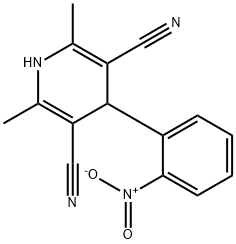 (4R)-2,6-dimethyl-4-(2-nitrophenyl)-3,4-dihydropyridine-3,5-dicarbonitrile 结构式