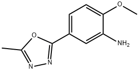 2-甲氧基-5-(5-甲基-1,3,4-噁二唑-2-基)苯胺 结构式