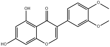 3-(3,4-二甲氧基苯基)-5,7-二羟基-4H-色满-4-酮 结构式