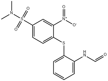 N-[2-[[4-[(dimethylamino)sulphonyl]-2-nitrophenyl]thio]phenyl]formamide 结构式