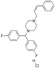 (Z)-1-[二(4-氟苯基)甲基]-4-(肉桂基)哌嗪盐酸盐 结构式