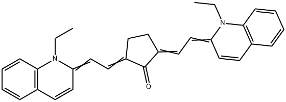 2,5-BIS((E)-2-[1-ETHYL-2(1H)-QUINOLINYLIDENE]ETHYLIDENE)CYCLOPENTANONE 结构式