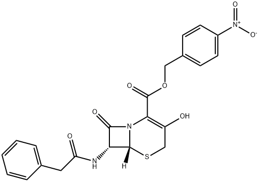 7-苯乙酰氨基-3-羟基-3-头孢烯-4-羧酸对硝基苄基酯 结构式