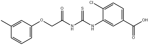 4-CHLORO-3-[[[[(3-METHYLPHENOXY)ACETYL]AMINO]THIOXOMETHYL]AMINO]-BENZOIC ACID 结构式