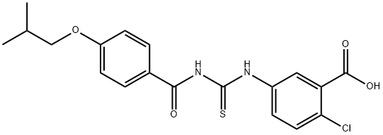 2-CHLORO-5-[[[[4-(2-METHYLPROPOXY)BENZOYL]AMINO]THIOXOMETHYL]AMINO]-BENZOIC ACID 结构式