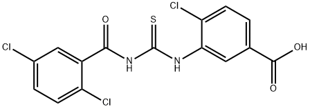 4-CHLORO-3-[[[(2,5-DICHLOROBENZOYL)AMINO]THIOXOMETHYL]AMINO]-BENZOIC ACID 结构式