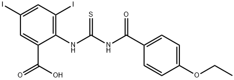 2-[[[(4-ETHOXYBENZOYL)AMINO]THIOXOMETHYL]AMINO]-3,5-DIIODO-BENZOIC ACID 结构式