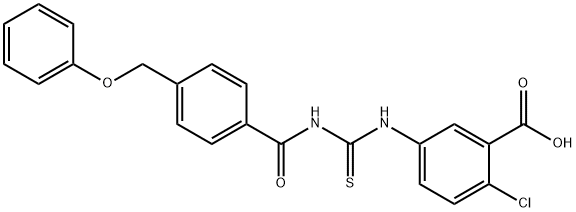 2-CHLORO-5-[[[[4-(PHENOXYMETHYL)BENZOYL]AMINO]THIOXOMETHYL]AMINO]-BENZOIC ACID 结构式