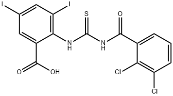 2-[[[(2,3-DICHLOROBENZOYL)AMINO]THIOXOMETHYL]AMINO]-3,5-DIIODO-BENZOIC ACID 结构式