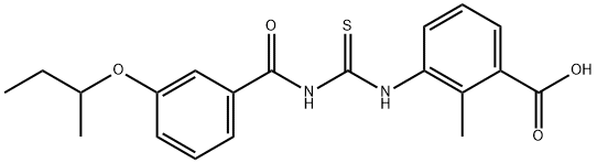 2-METHYL-3-[[[[3-(1-METHYLPROPOXY)BENZOYL]AMINO]THIOXOMETHYL]AMINO]-BENZOIC ACID 结构式