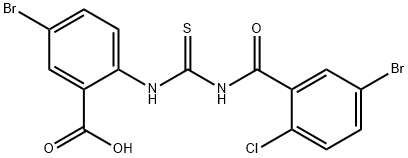 5-BROMO-2-[[[(5-BROMO-2-CHLOROBENZOYL)AMINO]THIOXOMETHYL]AMINO]-BENZOIC ACID 结构式