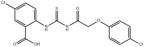 5-CHLORO-2-[[[[(4-CHLOROPHENOXY)ACETYL]AMINO]THIOXOMETHYL]AMINO]-BENZOIC ACID 结构式