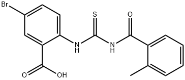 5-BROMO-2-[[[(2-METHYLBENZOYL)AMINO]THIOXOMETHYL]AMINO]-BENZOIC ACID 结构式