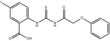 5-IODO-2-[[[(PHENOXYACETYL)AMINO]THIOXOMETHYL]AMINO]-BENZOIC ACID 结构式