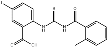 5-IODO-2-[[[(2-METHYLBENZOYL)AMINO]THIOXOMETHYL]AMINO]-BENZOIC ACID 结构式