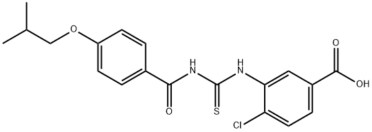 4-CHLORO-3-[[[[4-(2-METHYLPROPOXY)BENZOYL]AMINO]THIOXOMETHYL]AMINO]-BENZOIC ACID 结构式