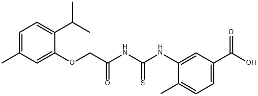 4-METHYL-3-[[[[[5-METHYL-2-(1-METHYLETHYL)PHENOXY]ACETYL]AMINO]THIOXOMETHYL]AMINO]-BENZOIC ACID 结构式