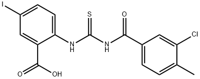 2-[[[(3-CHLORO-4-METHYLBENZOYL)AMINO]THIOXOMETHYL]AMINO]-5-IODO-BENZOIC ACID 结构式