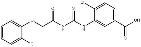 4-CHLORO-3-[[[[(2-CHLOROPHENOXY)ACETYL]AMINO]THIOXOMETHYL]AMINO]-BENZOIC ACID 结构式