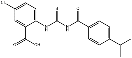 5-CHLORO-2-[[[[4-(1-METHYLETHYL)BENZOYL]AMINO]THIOXOMETHYL]AMINO]-BENZOIC ACID 结构式