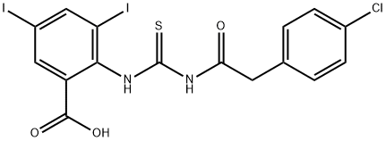 2-[[[[(4-CHLOROPHENYL)ACETYL]AMINO]THIOXOMETHYL]AMINO]-3,5-DIIODO-BENZOIC ACID 结构式