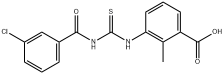 3-[[[(3-CHLOROBENZOYL)AMINO]THIOXOMETHYL]AMINO]-2-METHYL-BENZOIC ACID 结构式