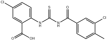 5-CHLORO-2-[[[(3-CHLORO-4-METHYLBENZOYL)AMINO]THIOXOMETHYL]AMINO]-BENZOIC ACID 结构式