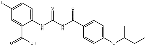 5-IODO-2-[[[[4-(1-METHYLPROPOXY)BENZOYL]AMINO]THIOXOMETHYL]AMINO]-BENZOIC ACID 结构式