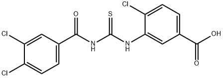 4-CHLORO-3-[[[(3,4-DICHLOROBENZOYL)AMINO]THIOXOMETHYL]AMINO]-BENZOIC ACID 结构式