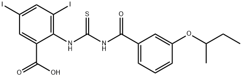 3,5-DIIODO-2-[[[[3-(1-METHYLPROPOXY)BENZOYL]AMINO]THIOXOMETHYL]AMINO]-BENZOIC ACID 结构式