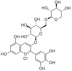 氯化花翠素 3-桑布双糖苷 结构式